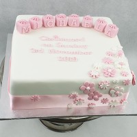 Christening Cake - Block Name Cake